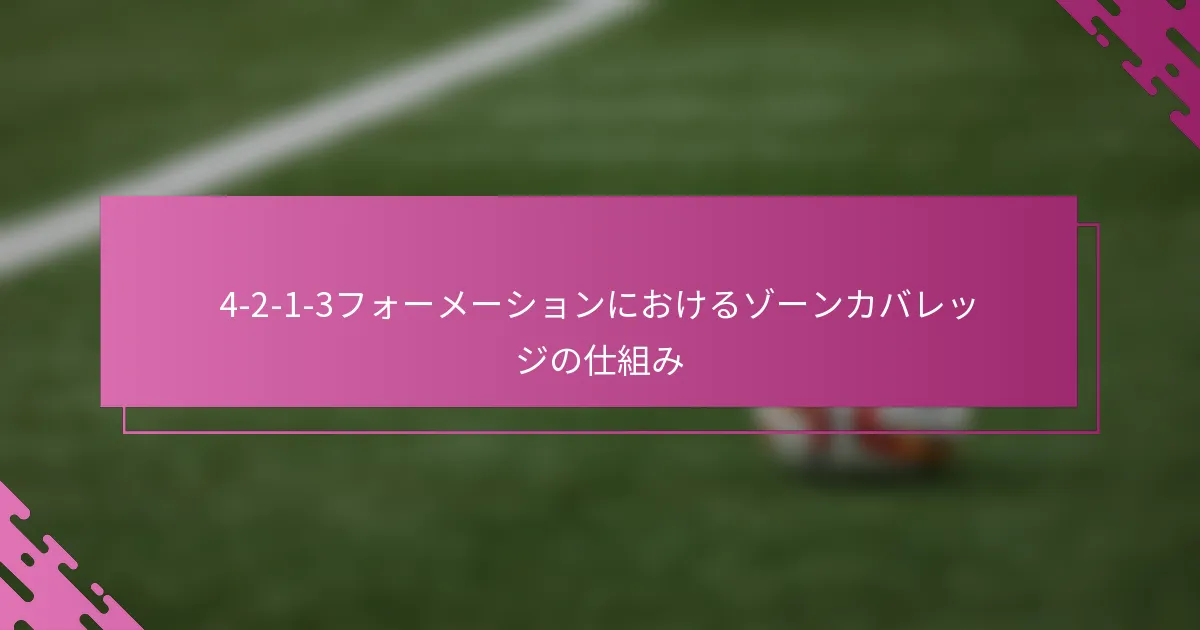 4-2-1-3フォーメーションにおけるゾーンカバレッジの仕組み