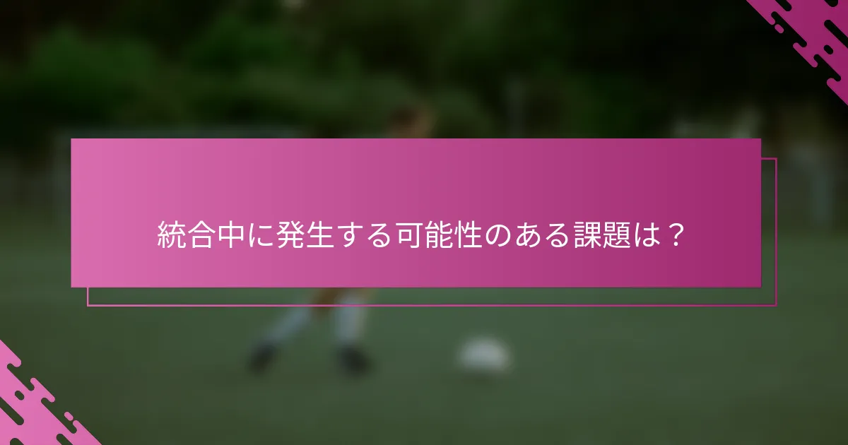 統合中に発生する可能性のある課題は？
